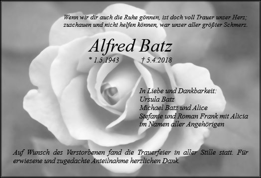 Erinnerungsbild für Alfred Batz