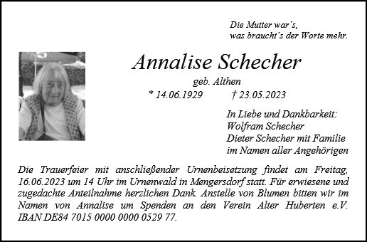 Erinnerungsbild für Annalise Schecher