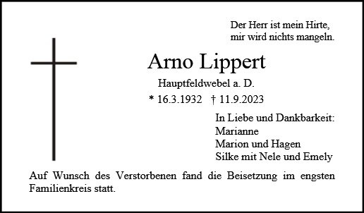 Erinnerungsbild für Arno Lippert