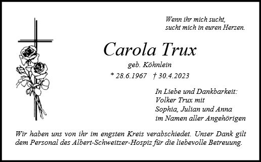Erinnerungsbild für Carola Trux