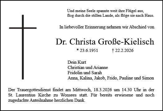 Profilbild von Dr. Christa Gro&szlig;e-Kielisch