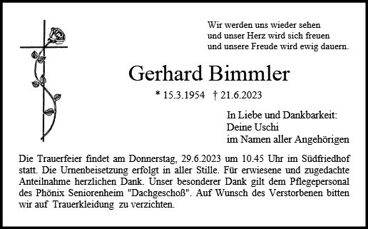 Erinnerungsbild für Gerhard Bimmler