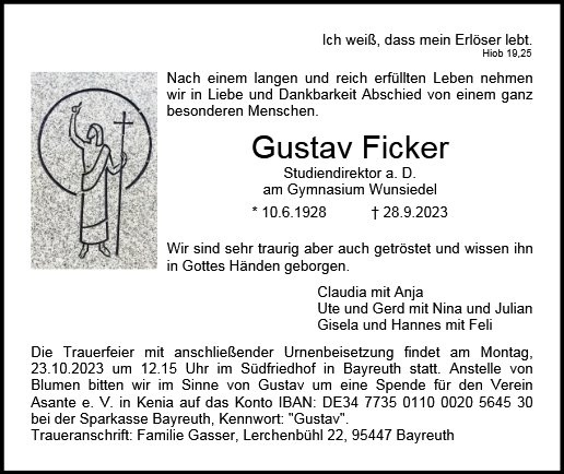 Erinnerungsbild für Gustav Ficker