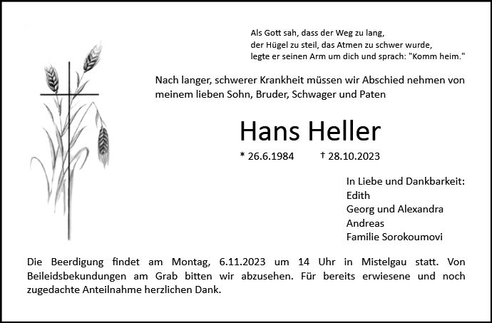 Erinnerungsbild für Hans Heller