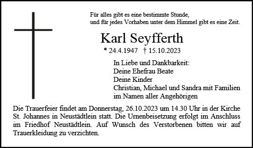 Erinnerungsbild für Karl Seyfferth