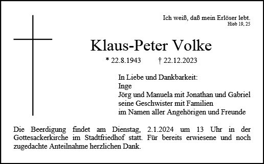Erinnerungsbild für Klaus-Peter Volke