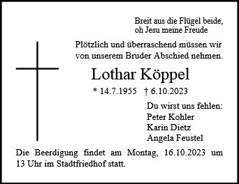 Erinnerungsbild für Lothar Köppel