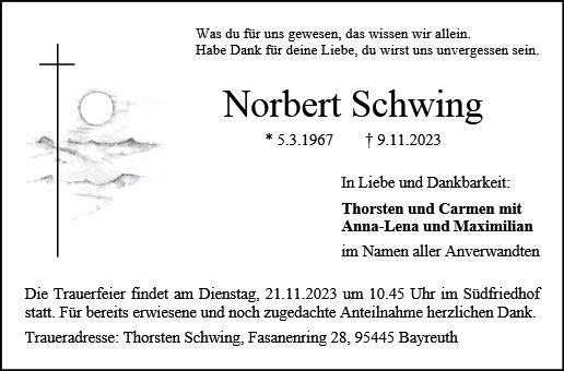 Erinnerungsbild für Norbert Schwing