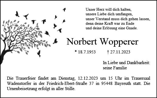 Erinnerungsbild für Norbert Wopperer