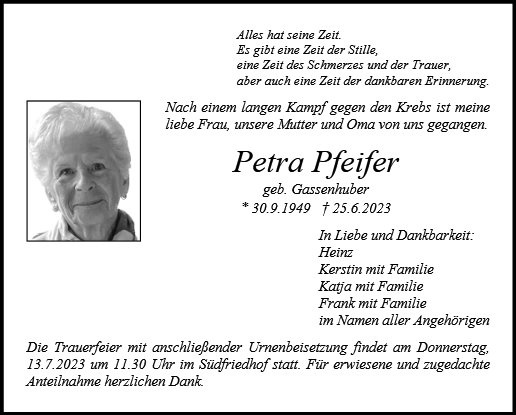 Erinnerungsbild für Petra Pfeifer