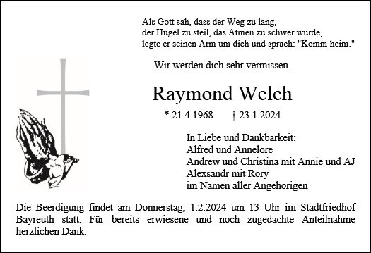Erinnerungsbild für Raymond Welch